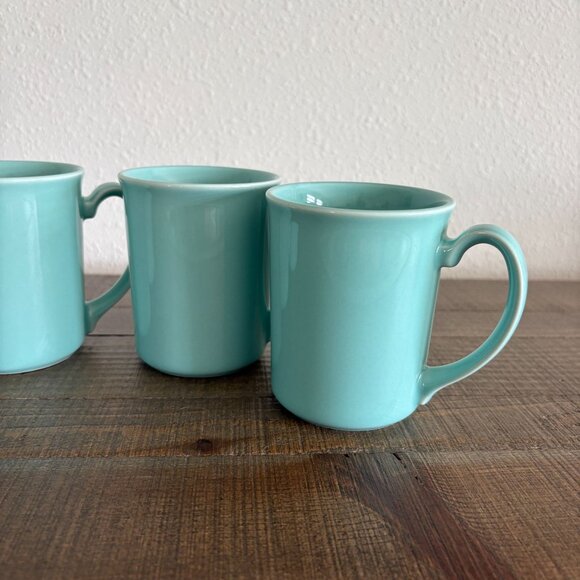 Vintage Corning Aqua Teal Green Blue Coffee Mug Set of 4 Cups - Picture 2 of 7